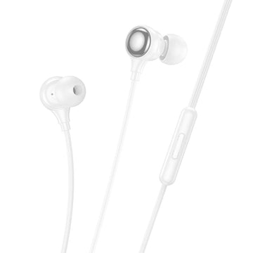 Casti cu Fir Hoco M116, InEar, USB-C, 1.2m Cablu - Alb