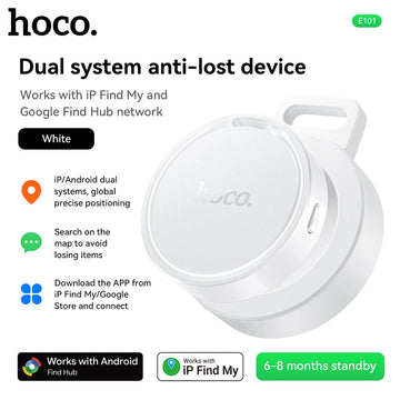 Dispozitiv TAG Hoco E101, BT, Dual, iOS / Android - Alb