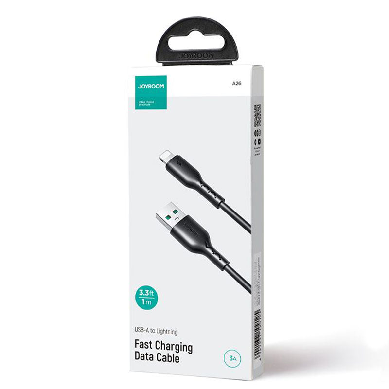 Cablu Date si Incarcare Joyroom A26-AL3, USB-A la Lightning, 3A, 1m - Negru