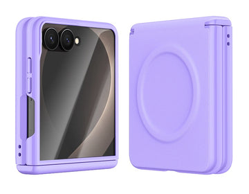 Husa pentru Samsung Z Fold 8, Pentru Samsung Galaxy Z Fold 8, MagSafe, Piele ecologica, TPU Edge - Mov