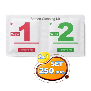 Set 250 Wet And Dry Screen Cleaning Wipes