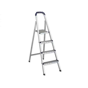 Scara Metal Zilan ZLN1152, 3 Trepte + Platforma, Profil Patrat - Argintiu