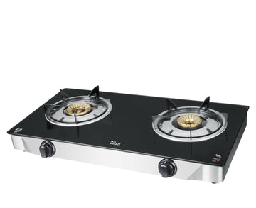 Aragaz cu Plita din Sticla, 2 Ochiuri, Corp Inox, Aprindere Piezoelectrica Floria ZLN2416