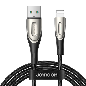 Cablu Date si Incarcare Joyroom SA27-AL3, USB la Lightning, 3A, Braided, 1.2m - Negru