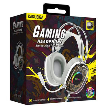 Casti cu Fir Kaku KSC-1298, On Ear, 3.5mm, 2m Cablu, Gaming, Light Ambient - Transparent