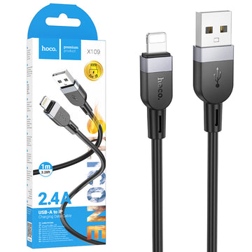 Cablu Date si Incarcare, USB-A la Lightning, 2.4A, 1m, Negru
