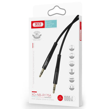 Cablu Audio XO NB-R175A, Jack 3.5mm M, la Jack 3.5mm M, 1m - Negru