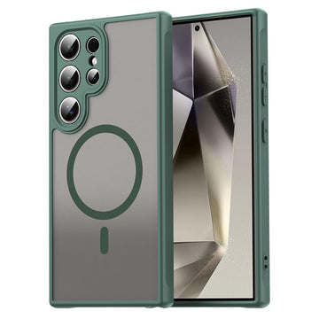 Husa MagFrost Pro pentru Samsung Galaxy S25 Ultra, Matte MagSafe, Frosted - Rama verde inchis