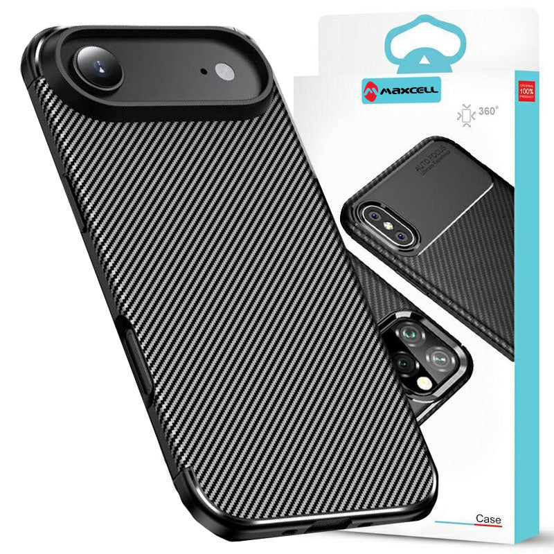 Husa AutoFocus - iPhone 17 Air, Carbon Texture, TPU, Black