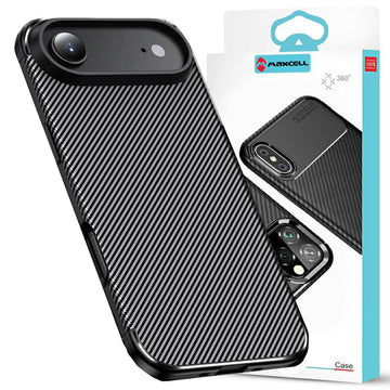 Husa AutoFocus pentru iPhone 17 Air, Carbon Texture, TPU - Negru