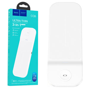 Statie Incarcare Wireless Hoco CQ6 pentru Samsung Series 5V 3A, Samsung Series, 5V, 3A, Qi Charging, Magnetic, 3 in 1 - Alb