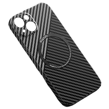 Husa iPefet Carbon pentru iPhone 13, Kevlar Pattern, cu MagSafe - Negru / Gri