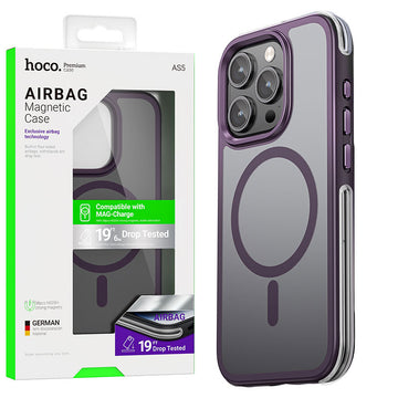Husa Hoco AS5 pentru iPhone 15 Pro Max, MagSafe, Grip honeEdge, Frosted - Mov