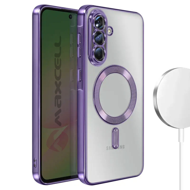 Husa Plating - Samsung S25 Ultra, silicon cu MagSafe,ElectroEdge, Purple