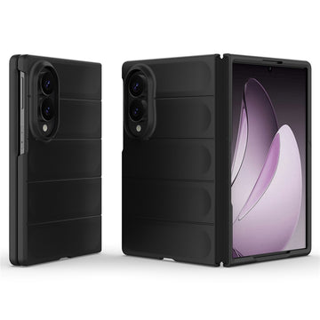 Husa Wave pentru Samsung Fold 8, Samsung Galaxy Fold 8, Grip Microfiber, ShockProof - Night negru