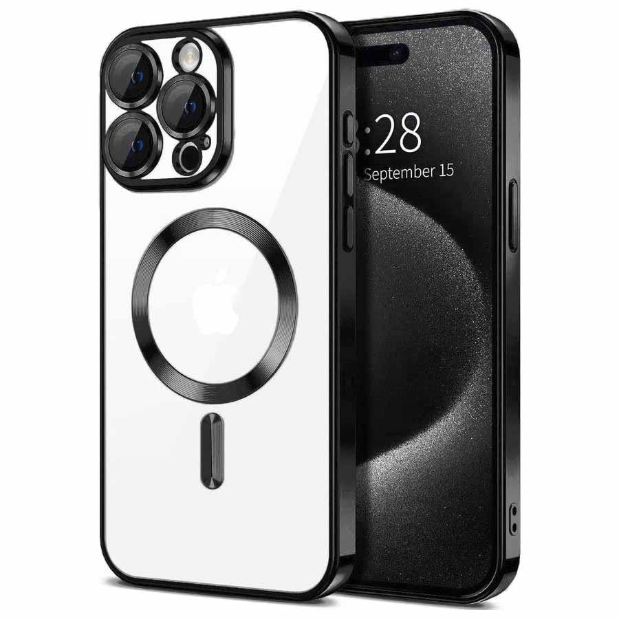 Husa Plating - iPhone 11, silicon cu MagSafe,ElectroEdge, Black