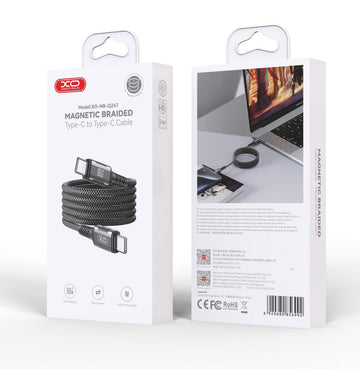 Cablu Date si Incarcare XO NB-Q267, USB-C, PD60W, QC3.0, unTwist, Megnetic, 1m - Negru