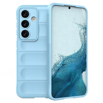 Husa Wave pentru Samsung Galaxy S24 FE, Grip Microfiber, ShockProof - Albastru cer