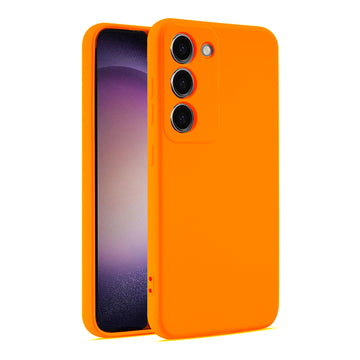 Husa Soft pentru Samsung A54, MicroFiber, TPU - Portocaliu neon