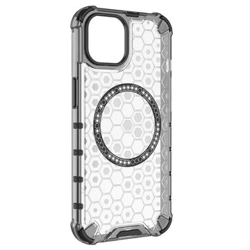 Husa HoneyComb pentru iPhone 16 Pro Max, Magnet MagCase, AntiDrop Corners - Alb
