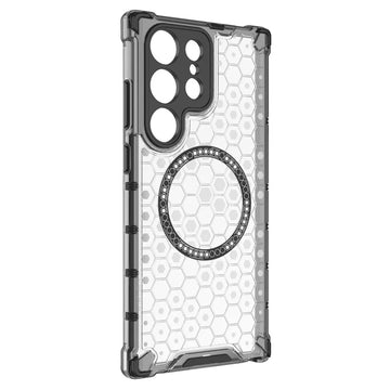 Husa HoneyComb pentru Samsung S24 Ultra, Magnet MagCase, AntiDrop Corners - Alb