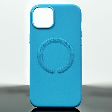 Husa Kraft pentru iPhone 14 Pro Max, MagCase, Piele ecologica - Albastru deschis