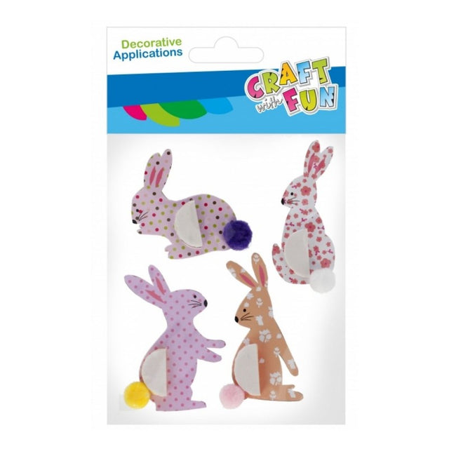 Abtibilduri - iepurasi Paste 10x17cm, Craft with Fun, 531801, set 4 buc