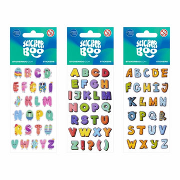 Abtibilduri - litere, set 26-27 buc, Sticker Boo, 541702, +4 ani