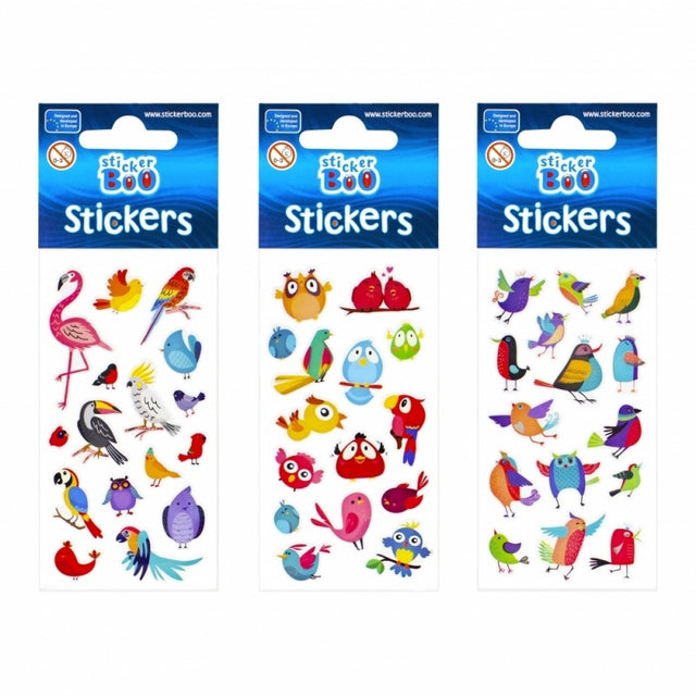 Abtibilduri - pasari exotice, set 15 buc, Sticker Boo, 483495