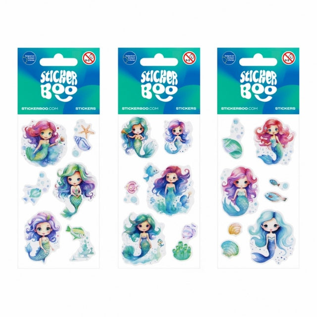 Abtibilduri - sirene, set 6-8 buc, Sticker Boo, 550330