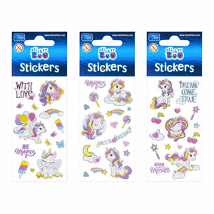 Abtibilduri - unicorn / mesaje, set 15 buc, Sticker Boo, 498840, +4 ani