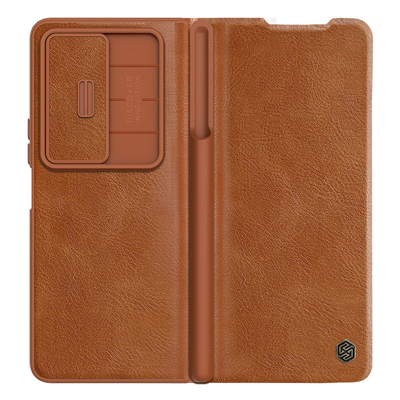 Husa Nillkin, pentru Samsung Z Fold 4, Qin Leather, PC Leather, BROWN