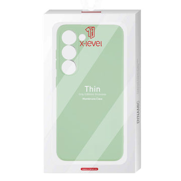 Husa X-Level Thin pentru Samsung A21s, MicroFiber - Verde deschis