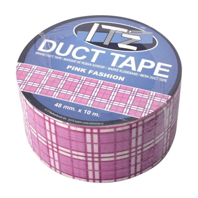 Banda adeziva decorativa, 48mm x 10m, ITZ DucTape 04, Pink Fashion 02049