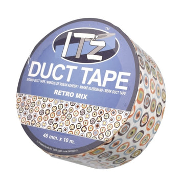 Banda adeziva decorativa, 48mm x 10m, ITZ DucTape 06, Retro Mix 02063