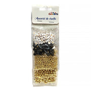Accesorii creatie - bilute aurii, 5 dimensiuni diferite, 80g, Colorarte MY015