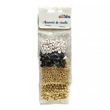 Accesorii creatie - bilute aurii, 5 dimensiuni diferite, 80g, Colorarte MY015