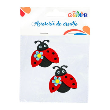 Accesorii creatie - buburuza fetru, set 2 buc, 6x6.5cm, Colorarte, MTCR-EA238