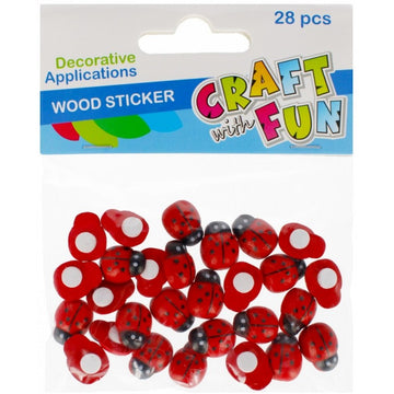 Accesorii creatie - buburuze plastic, mici 15mm, set 28 buc, Craft with Fun, 501441