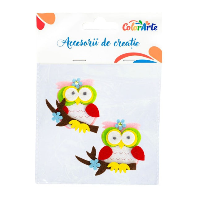 Accesorii creatie - bufnita fetru, set 2 buc, 6x6cm, Colorarte, MTCR-EA230