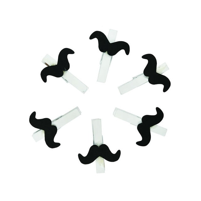 Accesorii creatie - lemn - carlig alb mustati, 4.5cm, set 6 buc, Colorarte