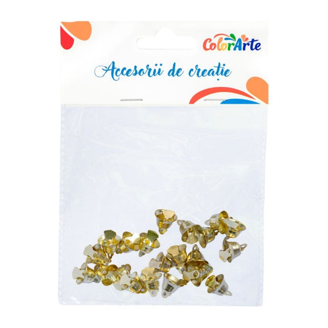Accesorii creatie - clopotei metal, aurii, 15mm, set 20 buc, Colorarte MTCR-BD167