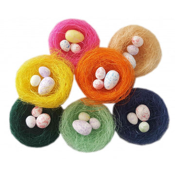 Accesorii creatie - sisal, cuib, cu 2 oua, Colorarte