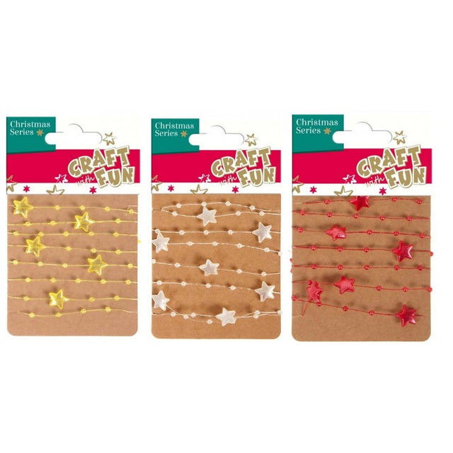 Banda decorativa - stelute, 120cm, plastic, diverse culori, Craft with Fun, 412794