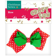 Accesorii craft - fundita cu buline, textil, rosu, verde, Craft with Fun, 383971