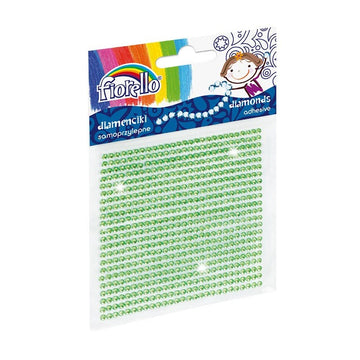 Accesorii creatie - diamante plastic, verde, 2mm, autoadezive, blister 594 buc, Fiorello, GR-DS01 / 170-2397