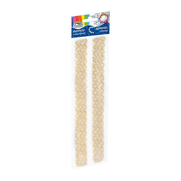 Accesorii creatie - diamante dantela plastic, galben, 30cm, autoadezive, blister 2 buc, Fiorello, GR-DS081-4 / 170-2464