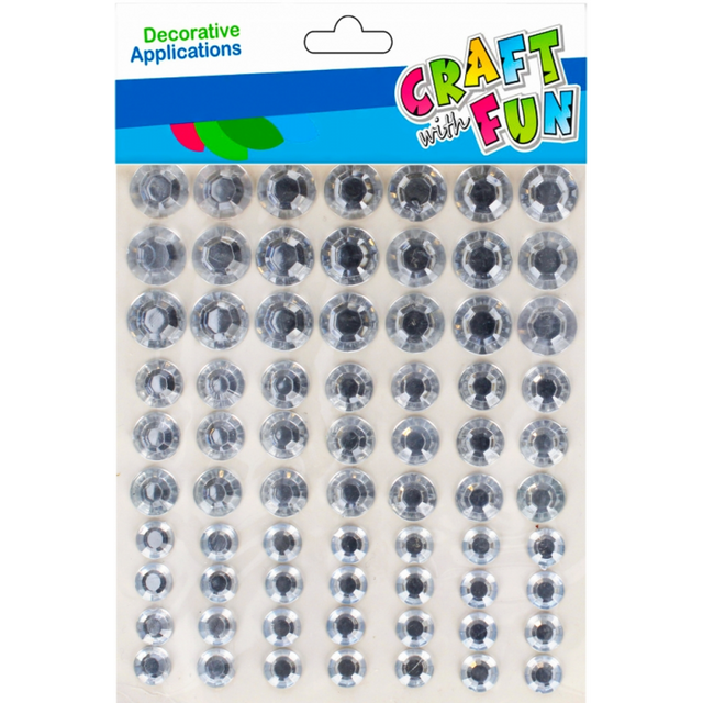 Accesorii craft - diamante, 0.7-1.2mm, autoadezive, cristal, set 70 buc, Craft with Fun, 501436