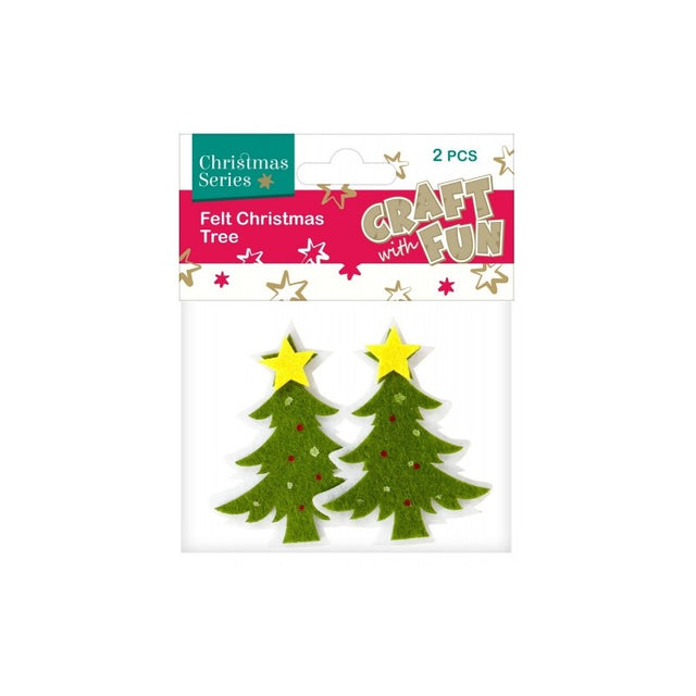 Accesorii creatie - brad Craciun cu stea fetru, set 2 buc, Craft with Fun, 383943