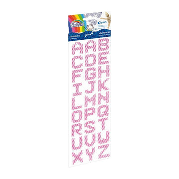 Accesorii creatie - diamante plastic, roz, 28-23mm, autoadezive, litere, blister 27 buc, Fiorello, GR-DS090-02 / 170-2477